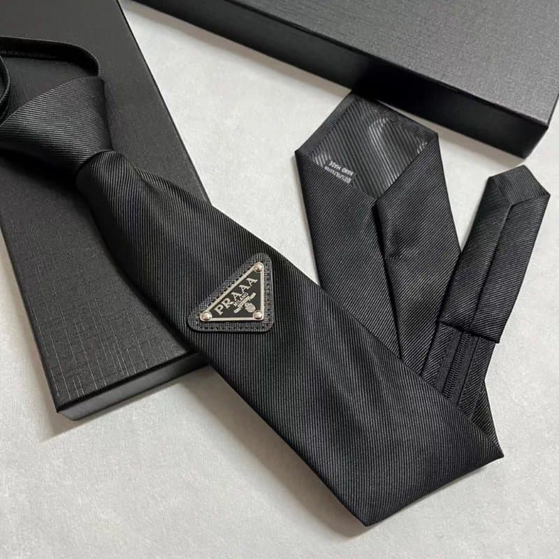 Prada Neck Tie Triangle Logo