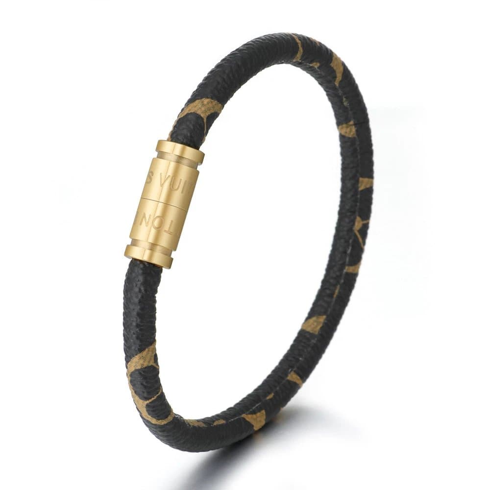 Louis Vuitton Leather Bracelet Monogram Python