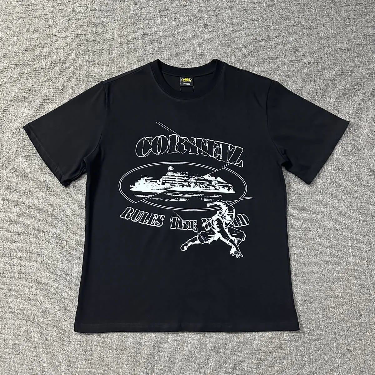 Balenciaga Oval Logo Tee Rustic Ship Print — 3193 黑色