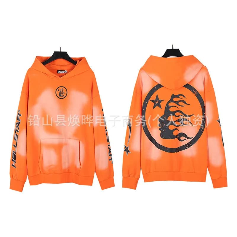 Hellstar Hooded Sweatshirt Flame Moon Graphic