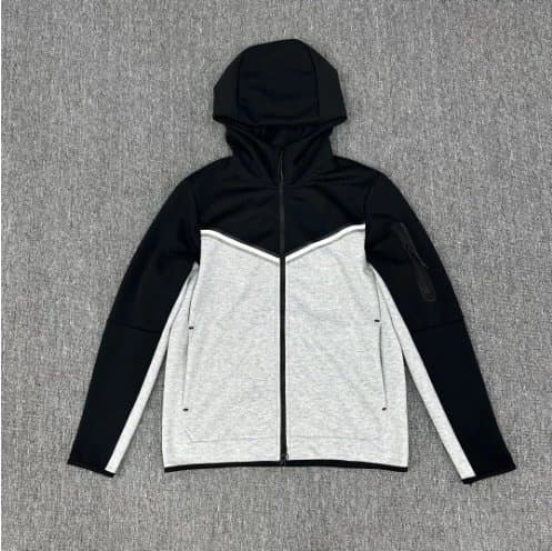 Nike Tech Fleece Hooded Jacket Black/Heather Grey