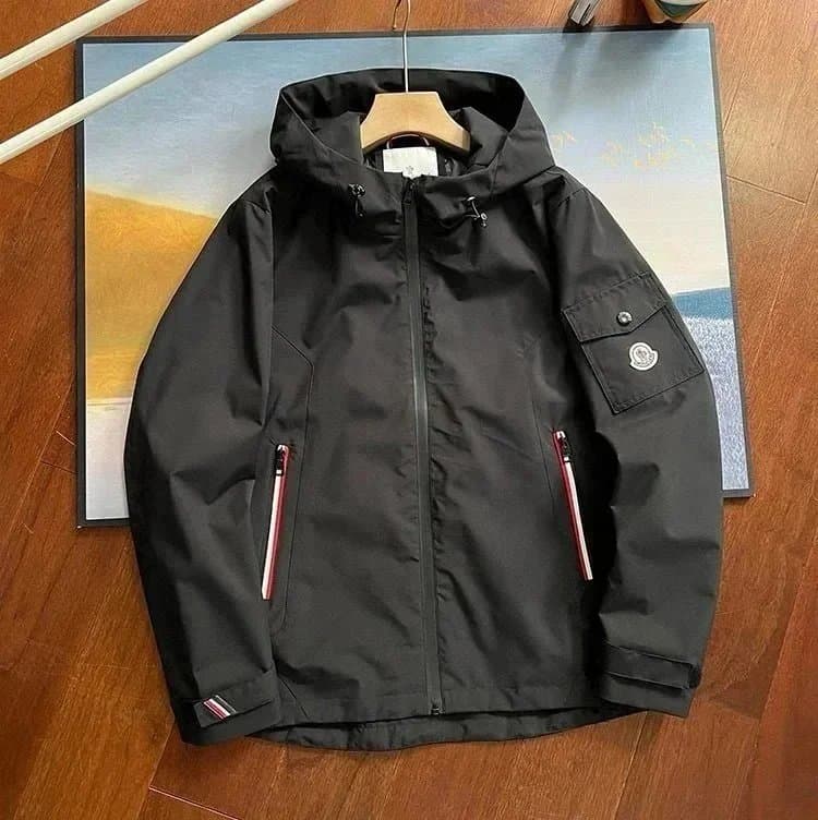 Hooded Jacket Moncler Logo Patch