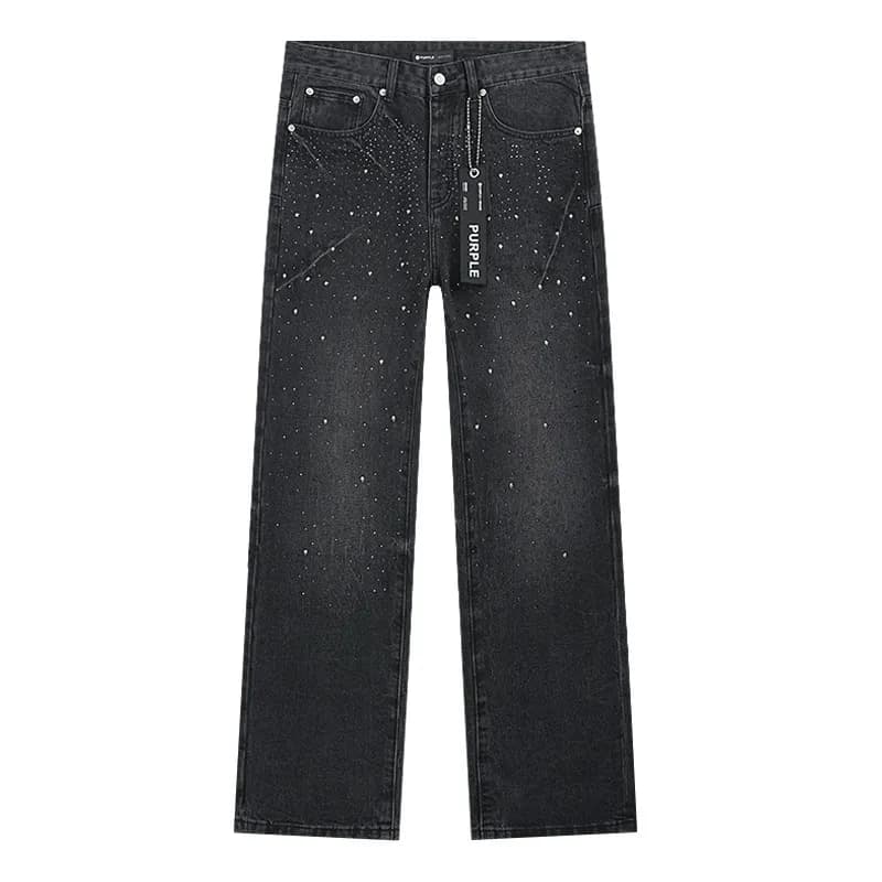 Straight Fit Jeans Crystal Embellished