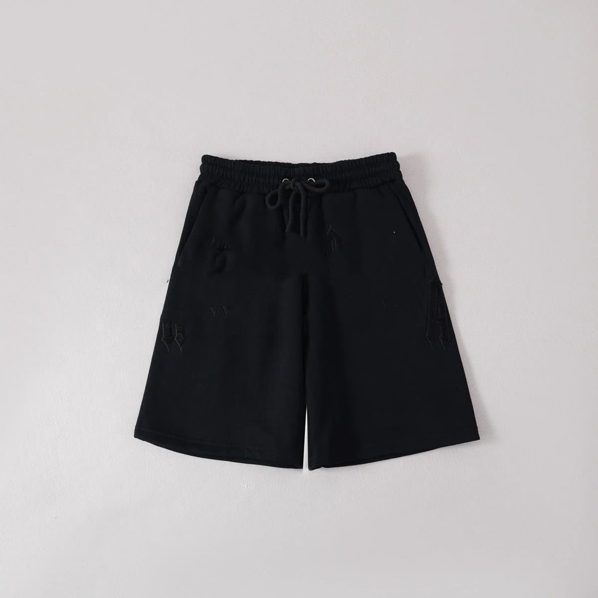 Balenciaga Embroidered Shorts Black with Tone-on-Tone Logo