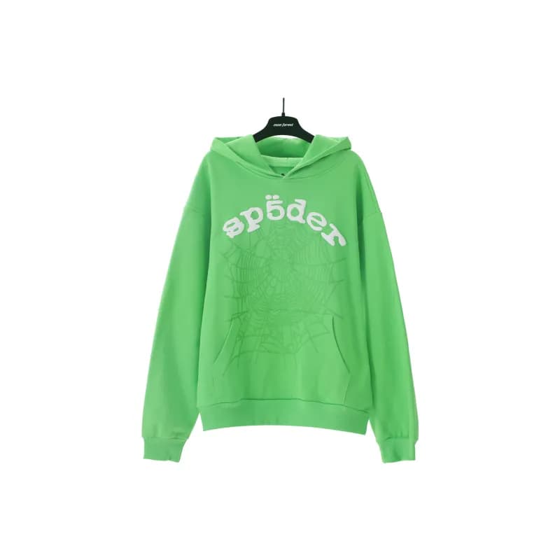 Sp5der Hooded Sweatshirt Star Print Logo — 187# 绿色