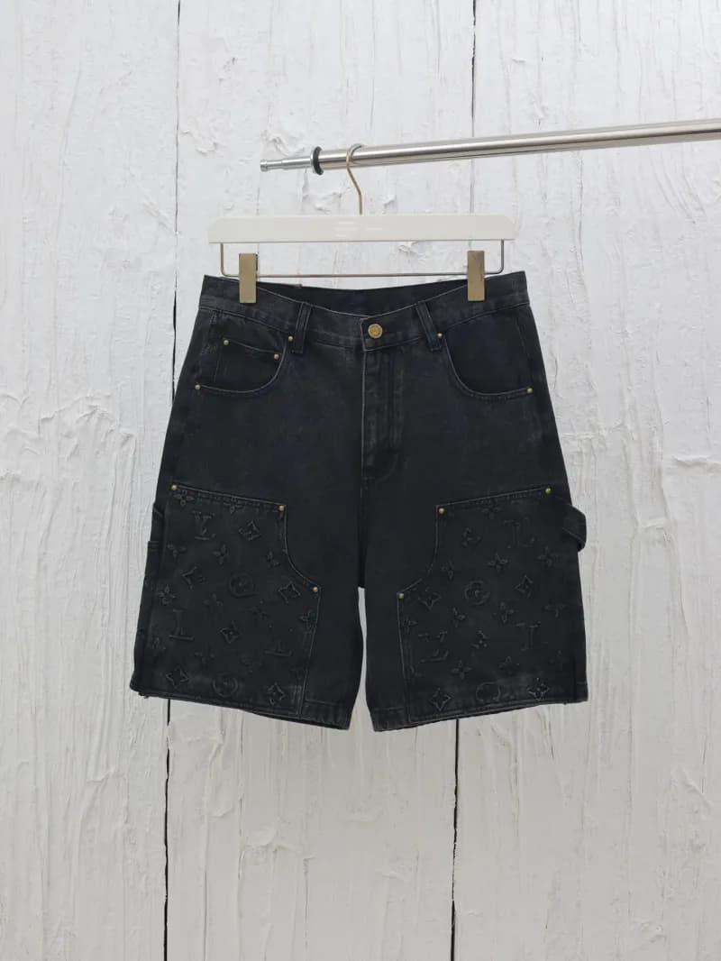 Louis Vuitton Cargo Shorts Monogram Embossed Denim