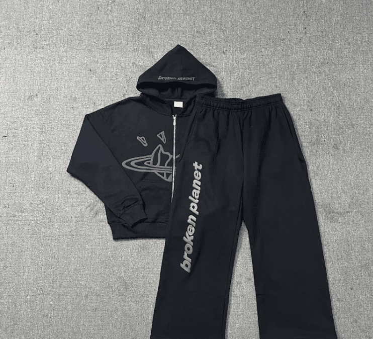 Broken Planet Logo Sweatpants Red with White Logo — BP-H228 套装