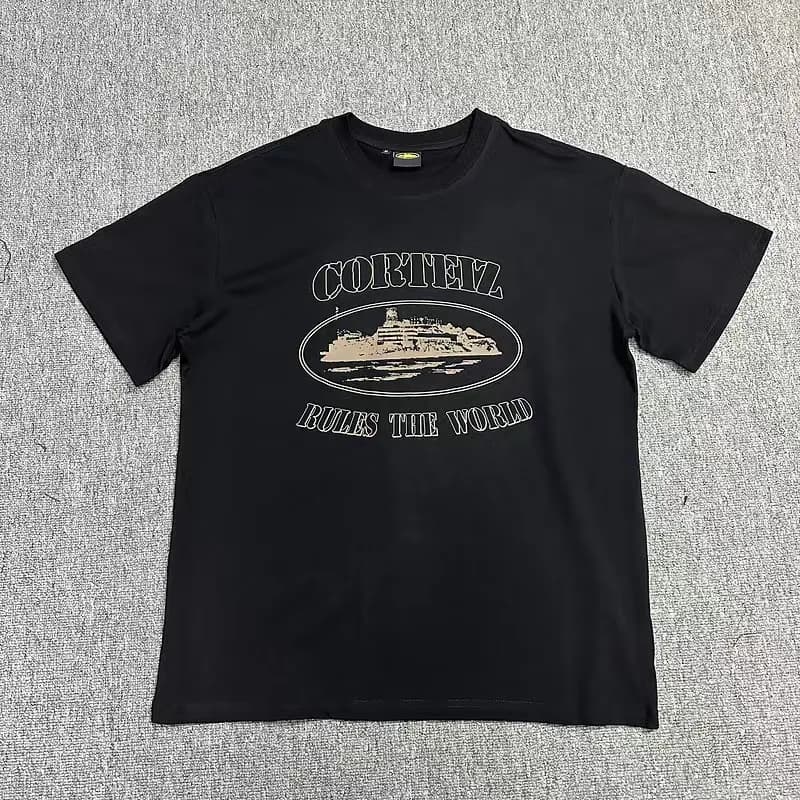 Corteiz Logo Tee Rainbow Gradient Logo — 黑6
