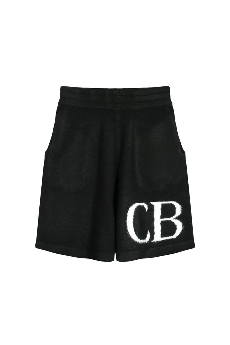 Cole Buxton CB Logo Tee Embroidered — Black shorts