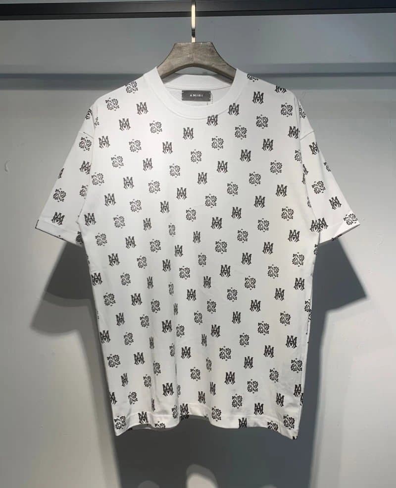 Amiri Logo Tee Pink Logo — 688 白色