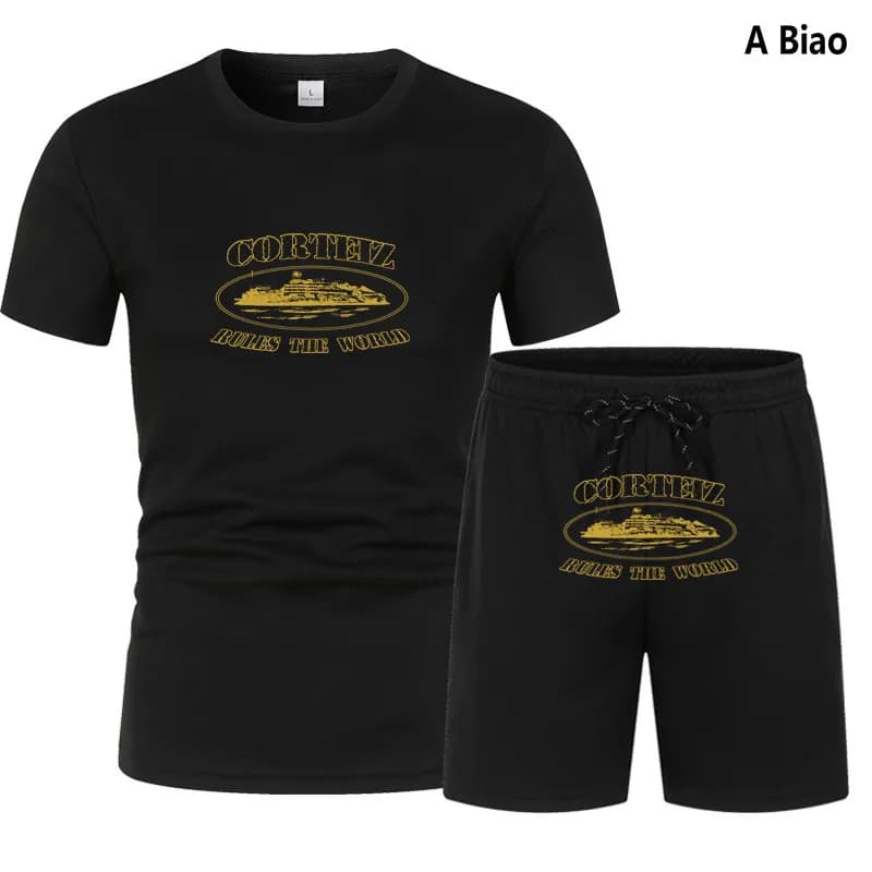 Corteiz Shorts Set Yellow Logo — 14