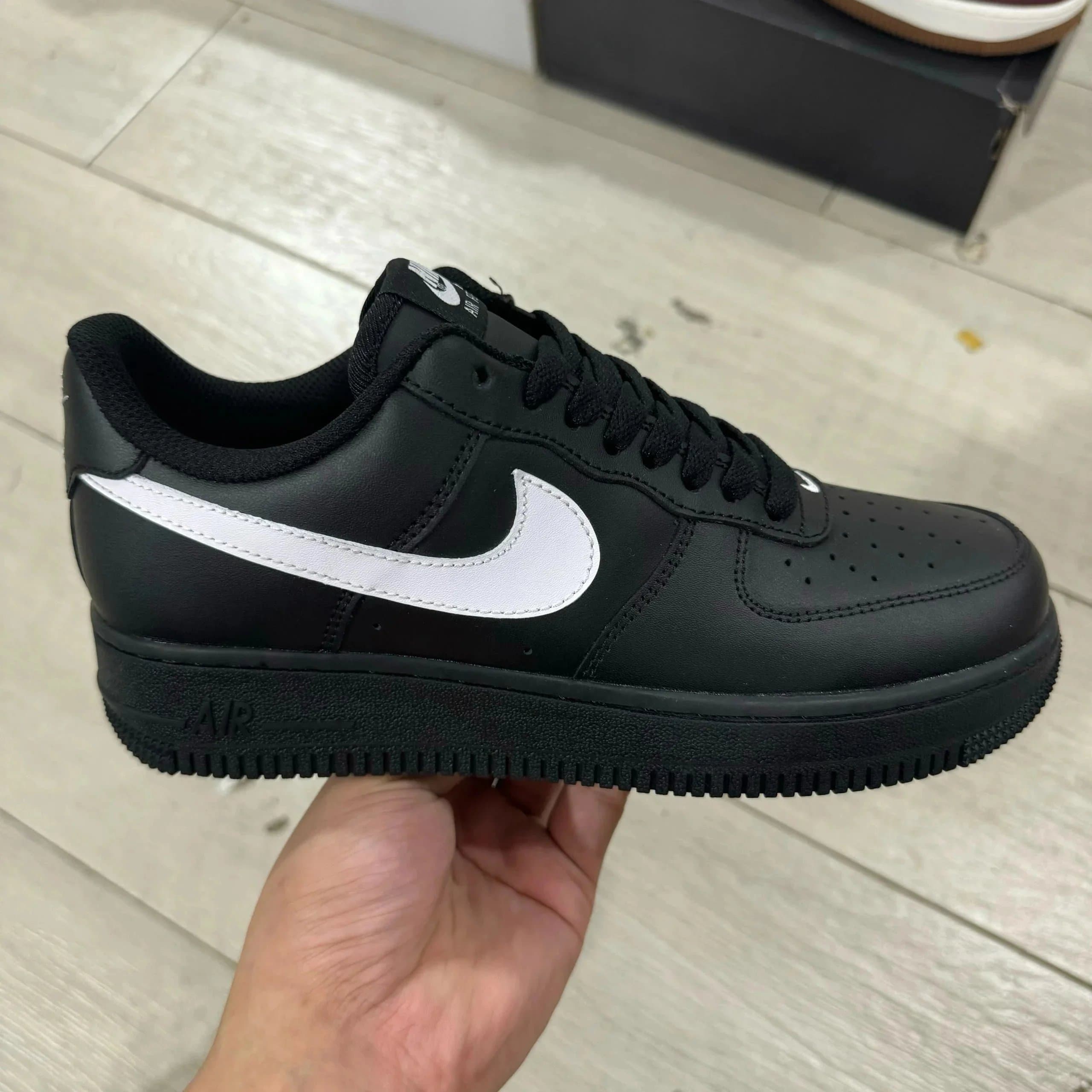 Nike Air Force 1 Low Triple Black with White Swoosh