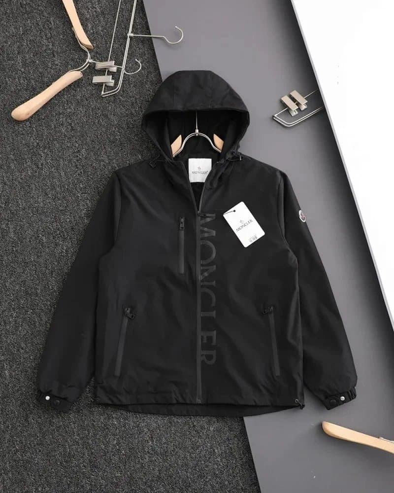 Moncler Hooded Windbreaker Jacket Logo Print