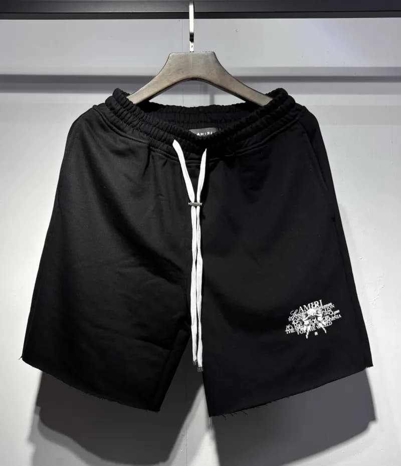 Amiri Logo Shorts Crystal Embellished — 3390黑色