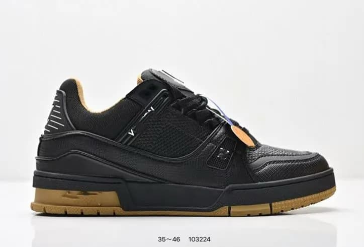 Louis Vuitton LV Trainer Monogram Canvas — Black rubber