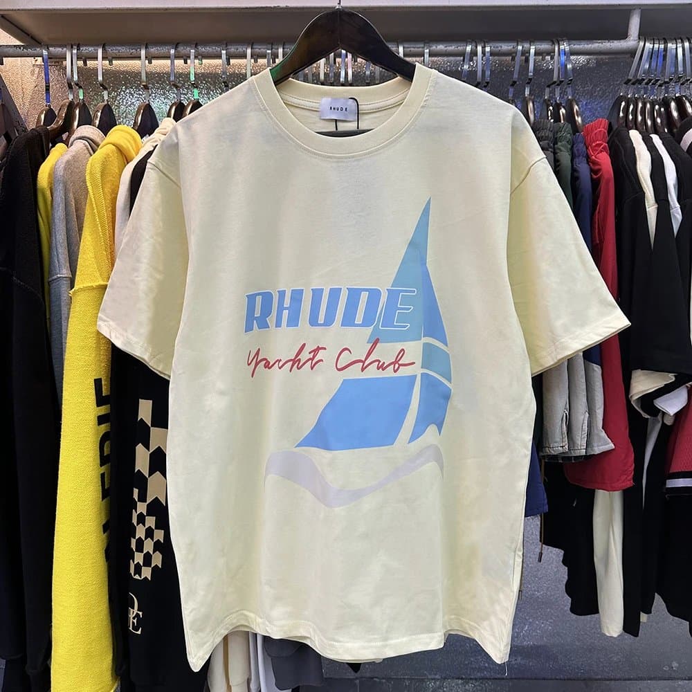 Rhude Graphic Tee Mountain Logo — 5068 杏色