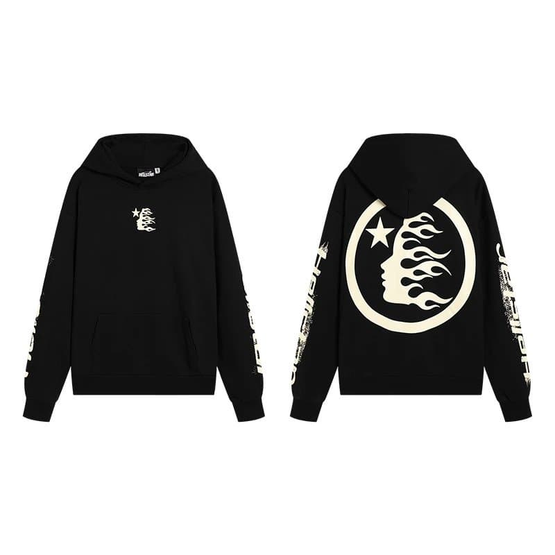 Hellstar Flared Sweatpants Flame Print — H513黑白