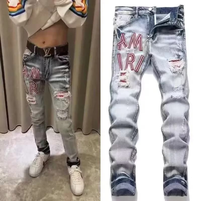 Diesel Slim Fit Jeans Silver Script Print — 浅蓝色8832