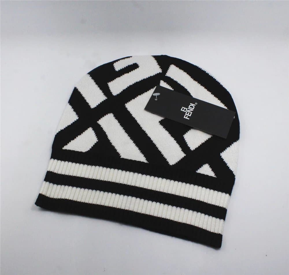 Fendi Knit Beanie FF Logo Intarsia