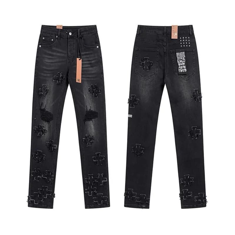 Diesel Distressed Denim Jeans Embroidered Patchwork — K65弹力高质量