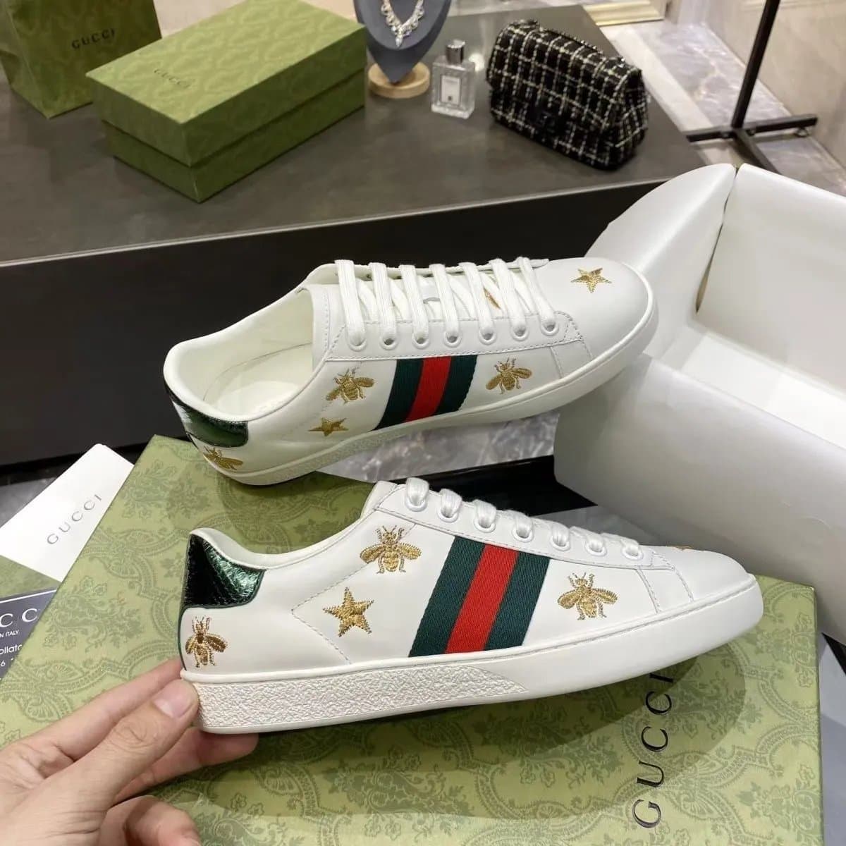 Gucci Ace Low Web Stripe — 033