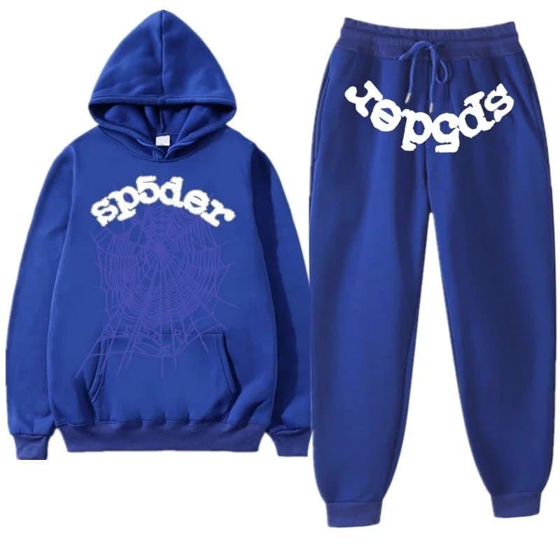 Sp5der Hoodie and Joggers Set Spider Web Logo — 9