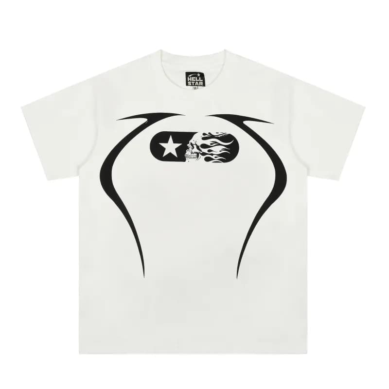 Hellstar Ribcage Tee Skeleton Print — ss3133白色