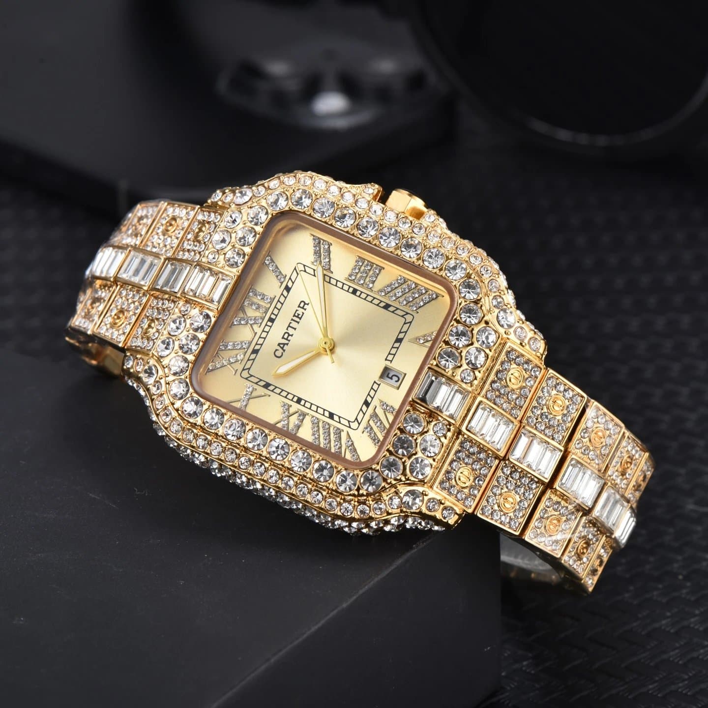 Cartier Santos Paved with Crystals — 均码 · 27