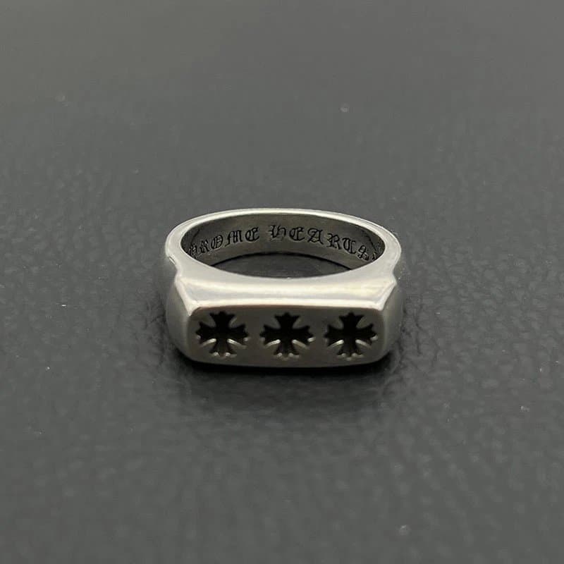 Chrome Hearts Three Cross Ring Sterling Silver