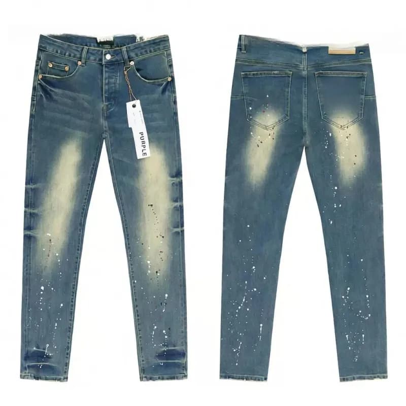 Amiri Denim Shorts Paint Splatter — 8219洗水蓝