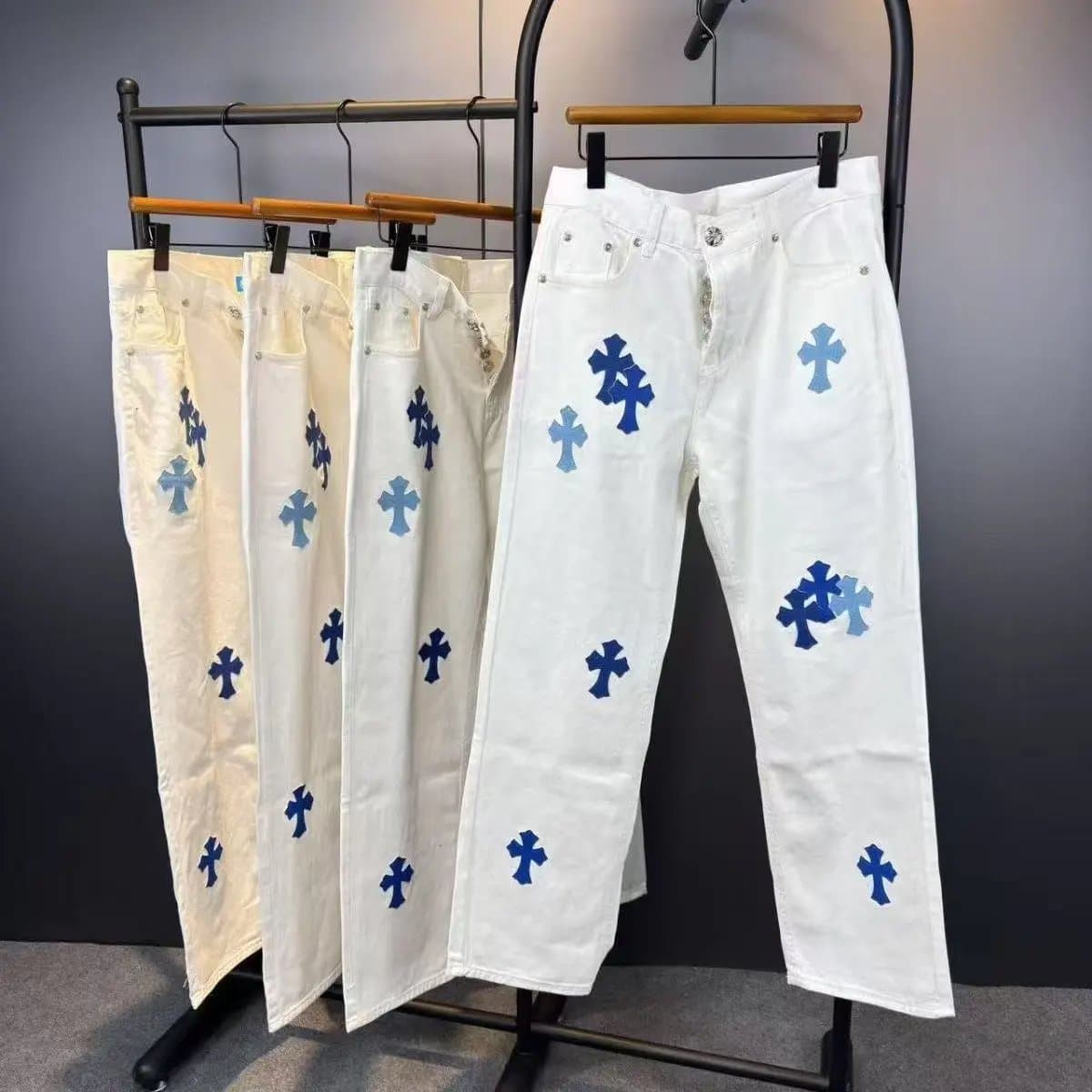 Amiri Distressed Logo Jeans Cow Print Patch — 19
