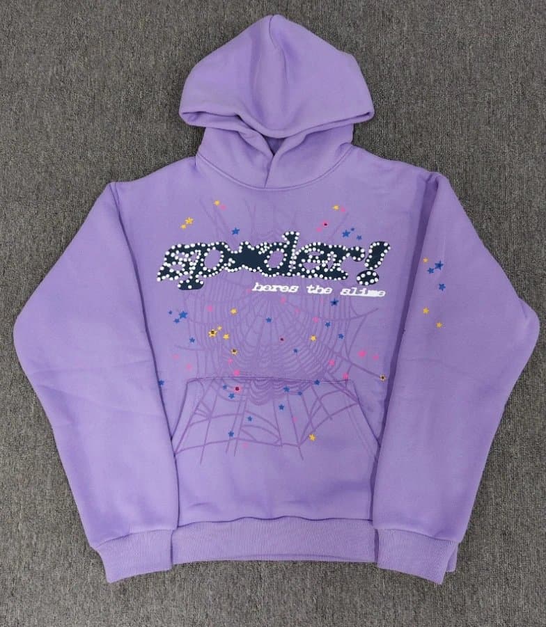Sp5der Hoodie Spider Web Logo — 911紫
