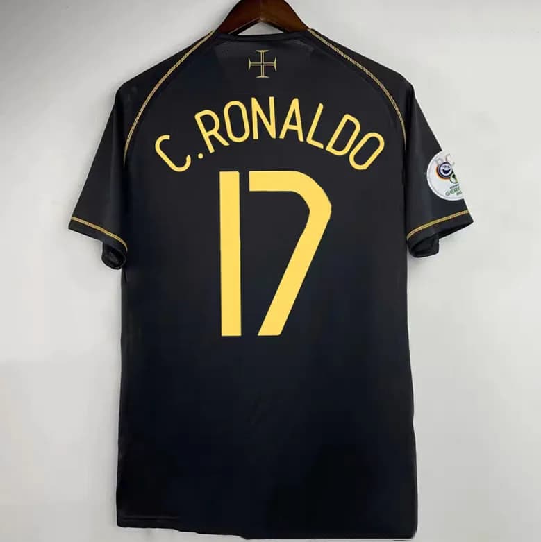C. Ronaldo #17 Jersey Black with Gold Name and Number