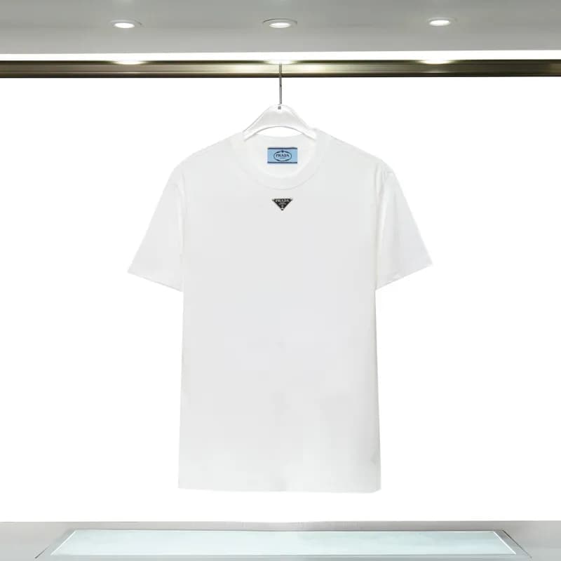Prada Logo-Embellished Shorts Metallic Triangle Patch — 8187 white