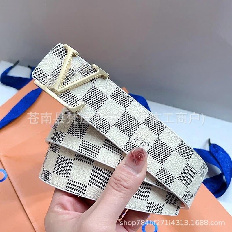 Louis Vuitton Damier Azur Belt Checkerboard