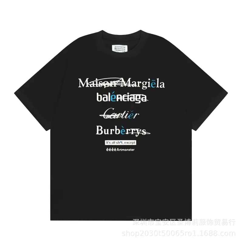 Maison Margiela × Balenciaga × Cartier Graphic Tee Multi-Brand Logo Print
