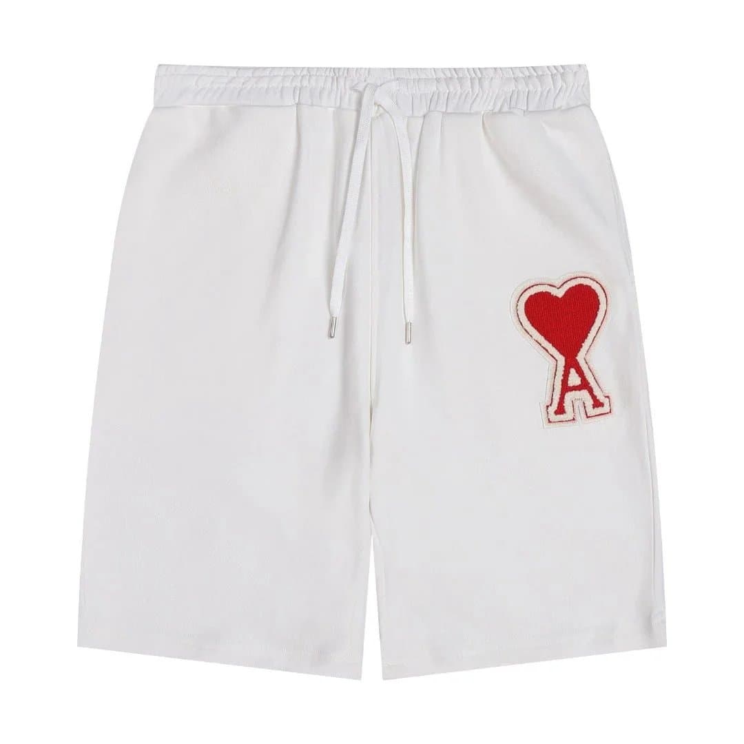 AMI Paris Logo Shorts Heart A Patch