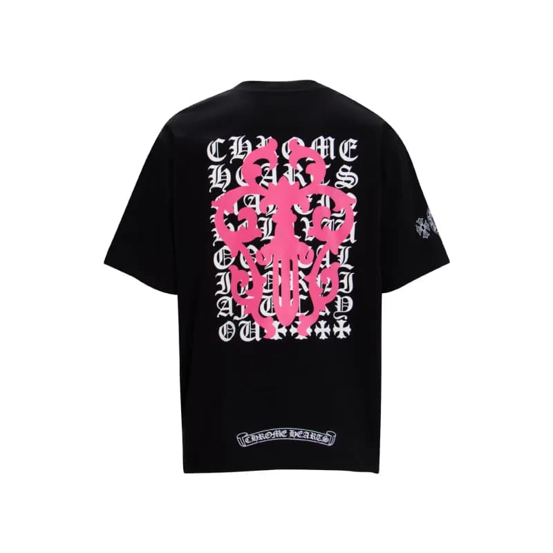 Chrome Hearts Graphic Tee Cross & Hearts Print — 6025黑