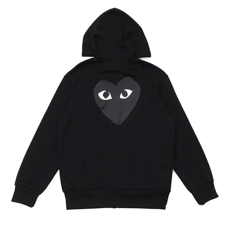 Comme des Garçons Zip-Up Hoodie Plain — 毛圈黑色套头
