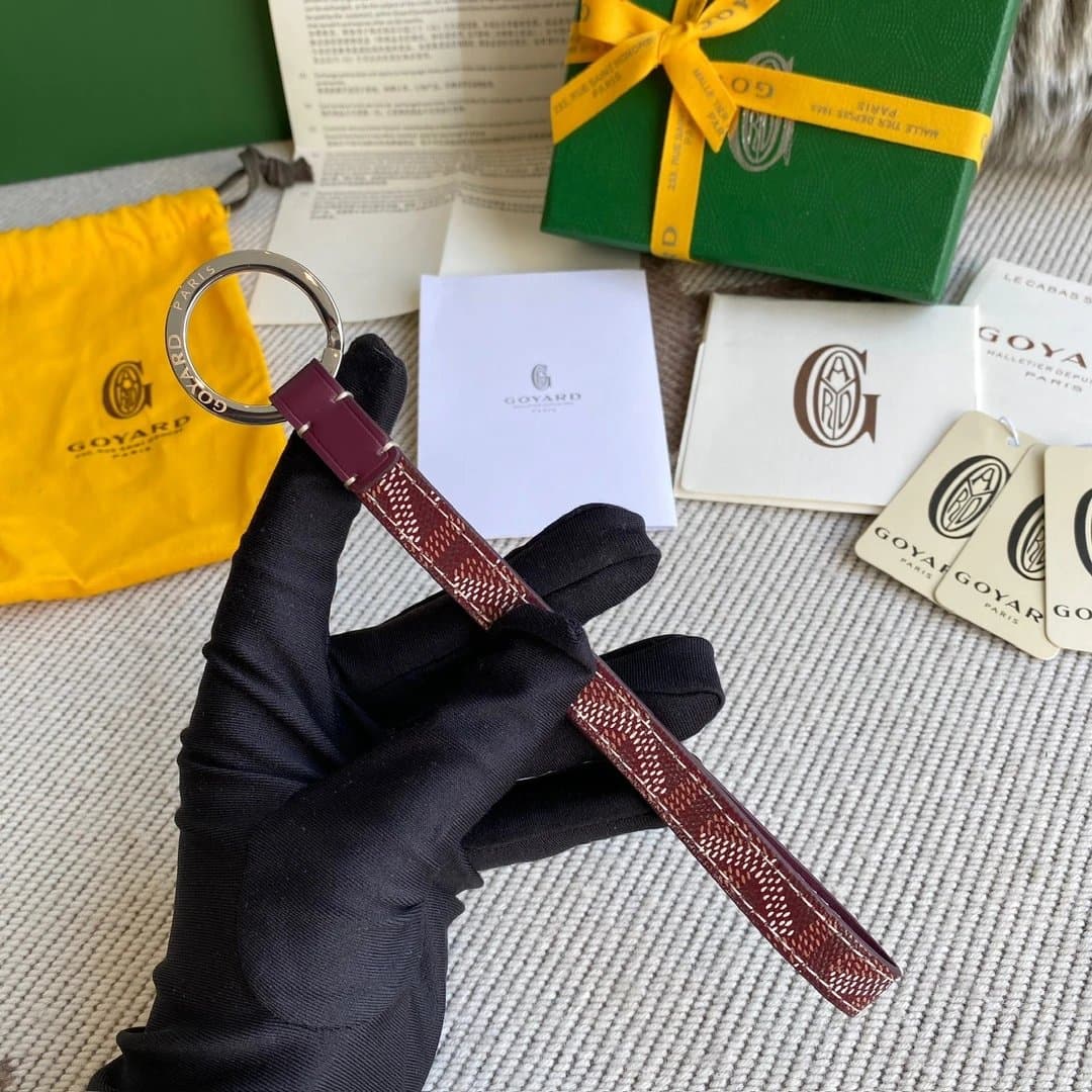 Goyard Key Ring Chevron Canvas