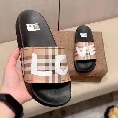 Burberry Slide Sandal Check Print Logo