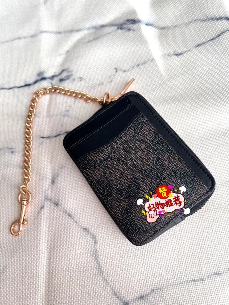 Gucci GG Marmont Card Holder Mini Chain — C0058黑配深咖啡