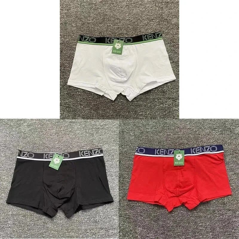 Calvin Klein Cotton Stretch Trunks 3-Pack — KENZO 白+黑+红 礼盒装