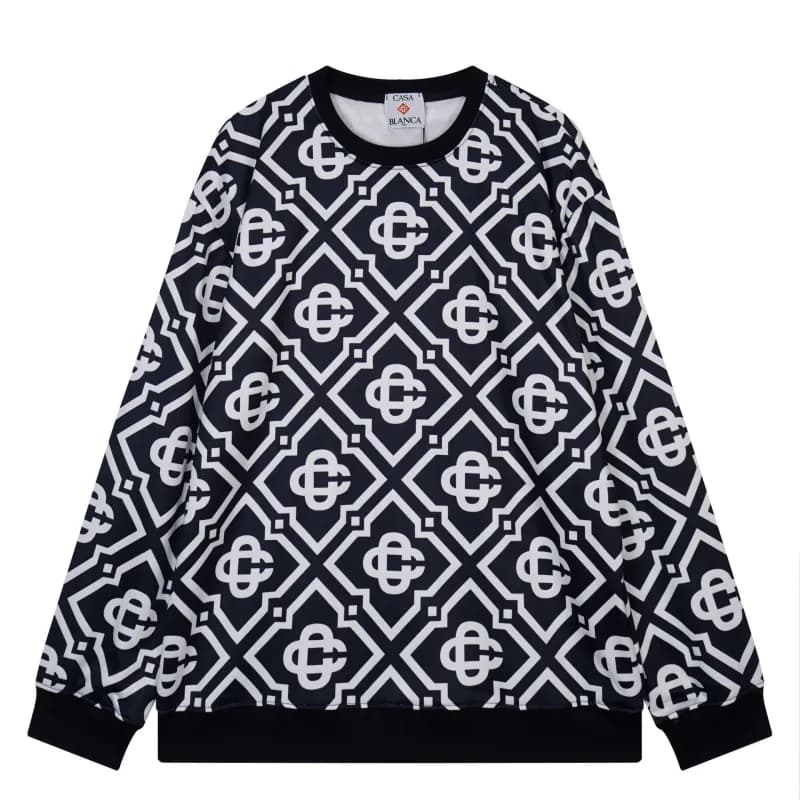 Logo Print Sweatshirt Geometric Pattern