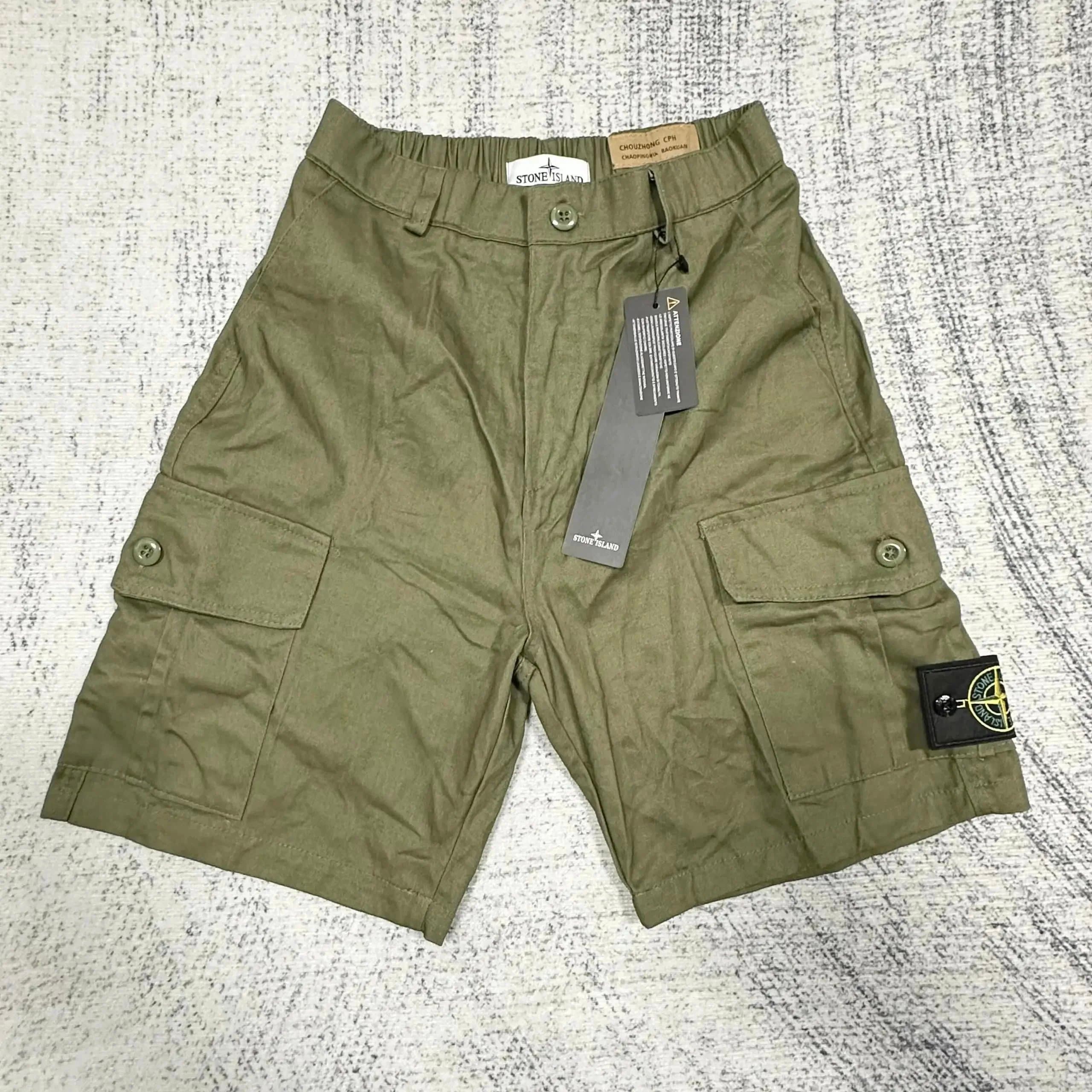 Stone Island Logo Patch Shorts Black — SD05