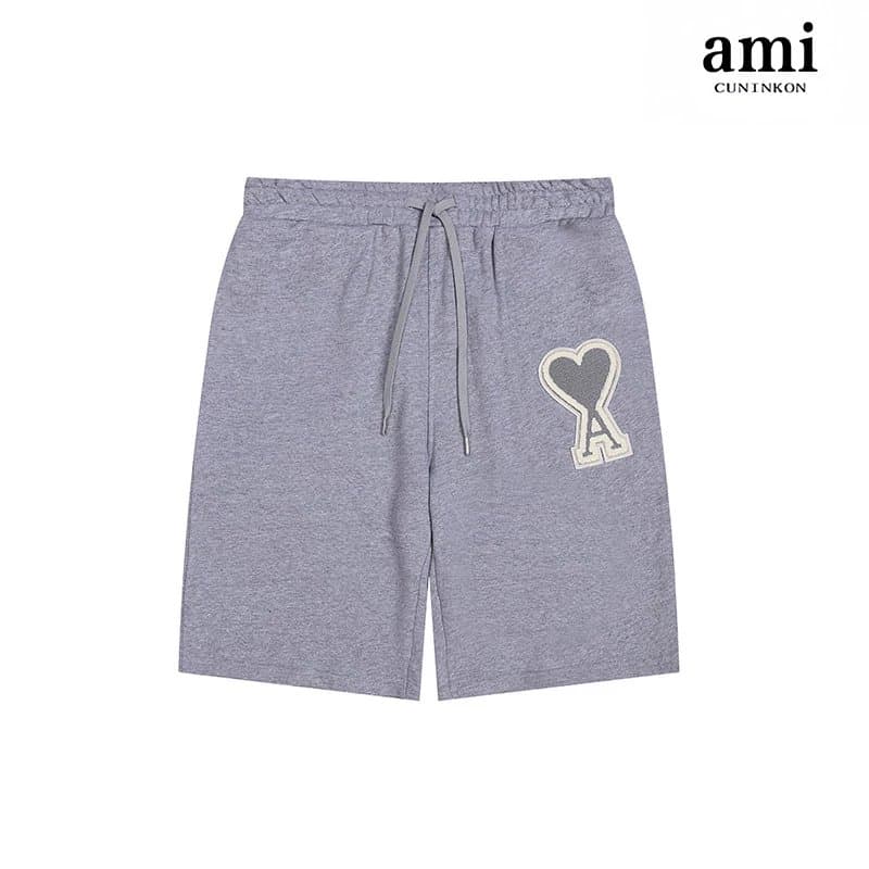 Amiri Logo Patch Shorts Heather Grey — 花灰【13章仔短裤】