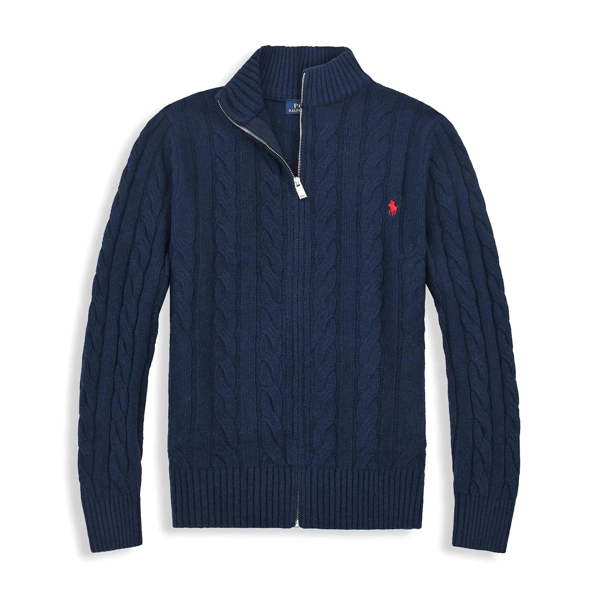 Polo Ralph Lauren Cable Knit Half-Zip Sweater Navy