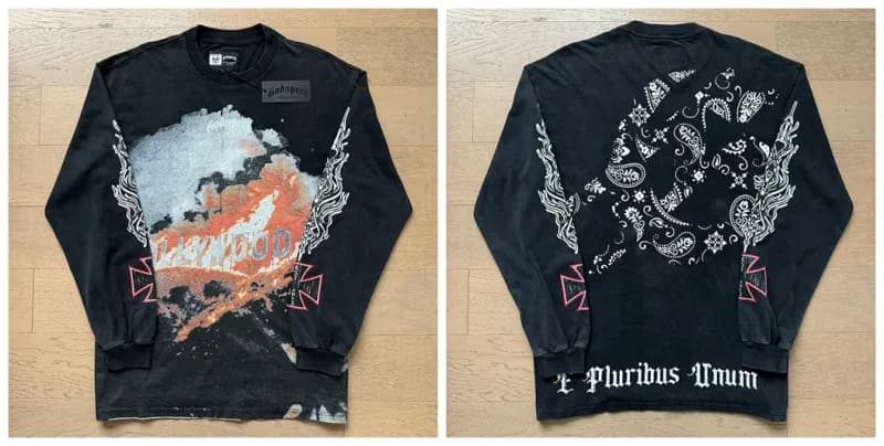 Godspeed Long Sleeve Tee Skeleton Baseball Graphic — 1107洗水黑
