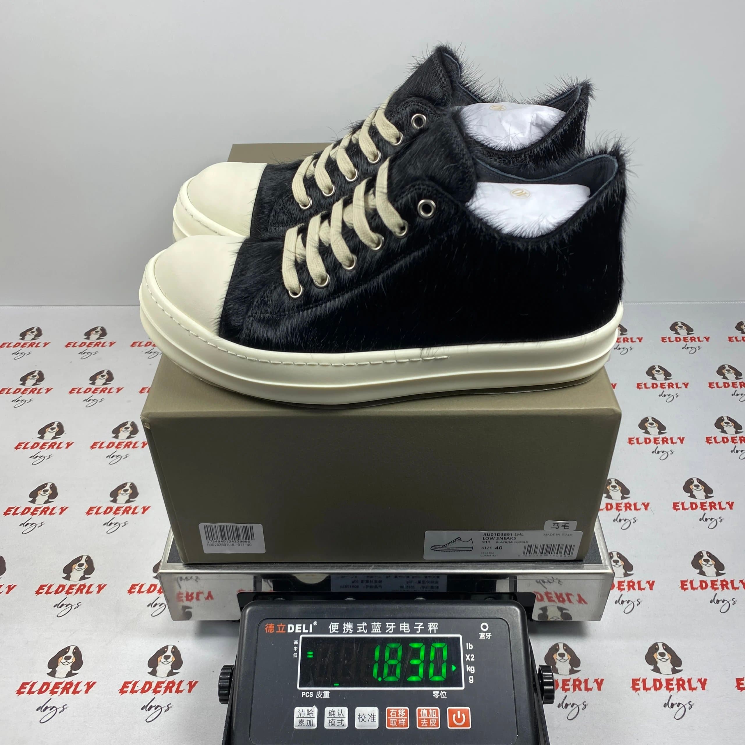 Rick Owens Low Sneaks Black/Milk