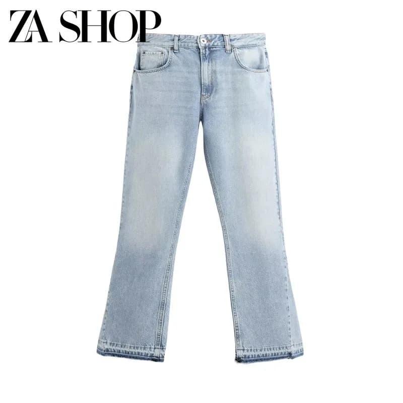 Straight-Leg Jeans Light Wash